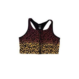 Torrid Women’s Sz 2 Seamless Zip-Front Sports Bra in Cheetah Print